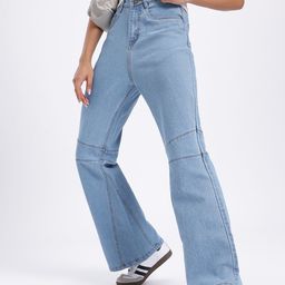 glitchez Women Elevated Essentials Paneled Bootcut Flare Jeans-image-34