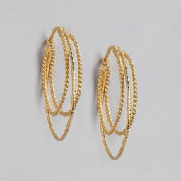 Carlton London Gold-Plated Circular Hoop Earrings-image-19