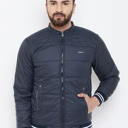 Adobe Men Navy Blue Solid Padded Jacket-image-45