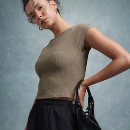 The Roadster Life Co. Self-Design Boat Neck Raglan Sleeves Crop Fitted Top-image-64