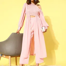 Libas Pink Embellished Tunic & Palazzos-image-24
