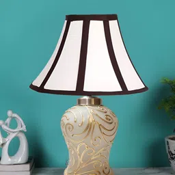 Devansh Black Glass Traditional Frusturical Shaped Table Lamp-35