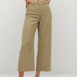 MANGO Women Khaki High-Rise Parallel Trousers-image-59