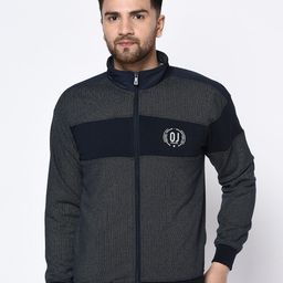 Octave Men Navy Blue & White Self Design Sweatshirt-image-58