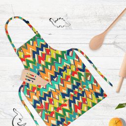 ArtzFolio Green & Yellow Printed Cotton Aprons-18