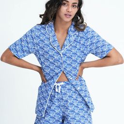 mackly Women Blue & White Floral Printed Night suit-picture-12