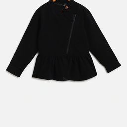 Cherry Crumble Girls Black Solid Tailored Jacket-image-100
