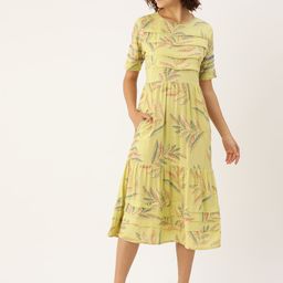 MISRI Tropical Print A-Line Midi Dress-picture-4