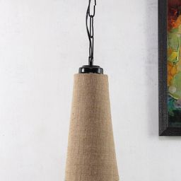 Devansh Beige Solid Conical Jute Hanging Light-33