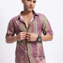 glitchez Retro Streaks Multi-Striped Printed Shirt-image-48