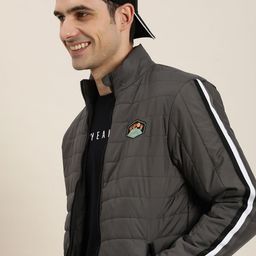 HERE&NOW Men Solid Padded Jacket-19