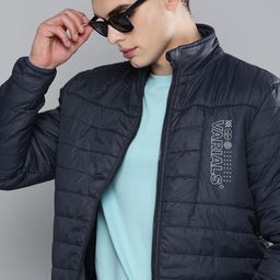 The Indian Garage Co Men Blue Padded Jacket-image-68