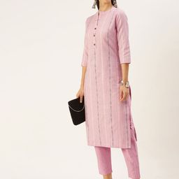 Saanjh Women Pure Cotton Kurta with Trousers-picture-33