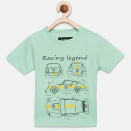LAdore Boys Green Printed Round Neck T-shirt-image-19
