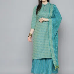 Jompers Women Woven Design Regular Kurta with Palazzos & With Dupatta-21