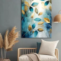 999Store Blue & White Canvas Floral Wall Paintings-image-16