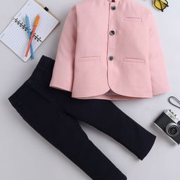 BAESD Boys Bandhgala Blazer & Denim Trousers Suits-17