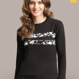 Fabflee Women Set Of 2 Printed Cotton T-shirt-image-100