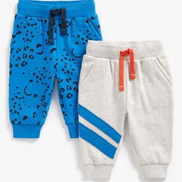 mothercare Infant Boys Pack of 2 Printed Pure Cotton Joggers-image-47