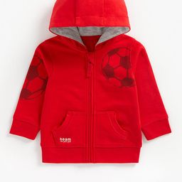 mothercare Boys Red Printed Hooded Sweatshirt-14