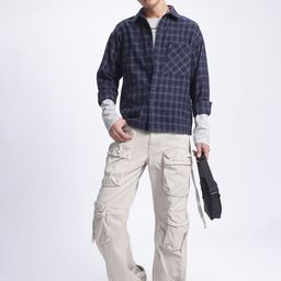 glitchez Tailored Perfection Checked Oversized Shirt-image-99