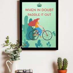Art Street Green & Red Printed Synthetic Wood Framed Individual Wall Art-17
