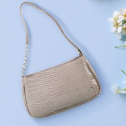Metro Grey Textured Structured Shoulder Bag-14