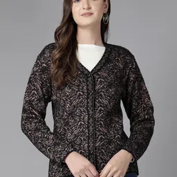 Cayman Women Self Design Woollen Cardigan-54