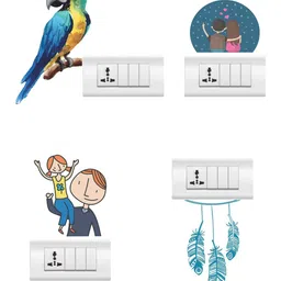 rawpockets Multicolored Feather Combo Wall Stickers-image-75