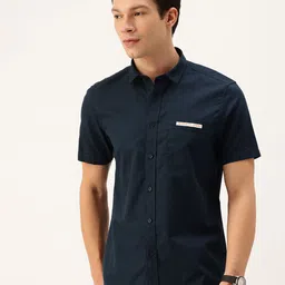 Integriti Slim Fit Self Striped Pure Cotton Casual Shirt-image-88