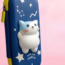 YK Self Design 3D Cat Squishy Fam Pencil Case-32
