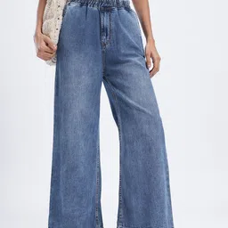 glitchez Women Washed Wide Leg Jeans-picture-10
