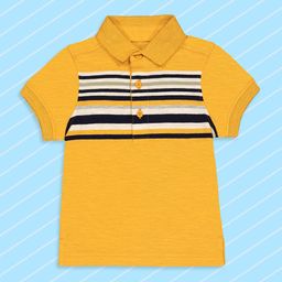 mothercare Boys Yellow Striped Polo Collar T-shirt-image-47