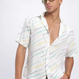 glitchez Bold Lettering Printed Relaxed Fit Shirt-image-75