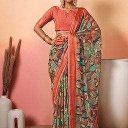 TIRA Abstract Printed Saree with Blouse Piece-7