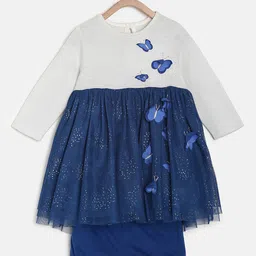 MINI KLUB Girls White Embellished Fit and Flare Dress-picture-10