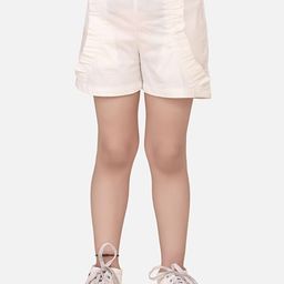 Cutiekins Girls White Solid Regular Fit Shorts-image-66