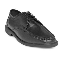 NOBLE CURVE Men Black Leather Mocassin Shoes With Lace Up-image-96
