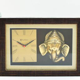 Archies Gold-Toned Rectangle 25.5 cm X 18 cm Printed Analogue Table Clock-22