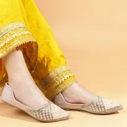 TRYME Women Ethnic Open Toe Flats with Bows-image-48