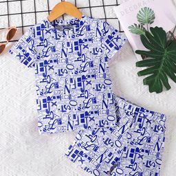 YK Boys Printed Round Neck T-Shirt With Shorts-37