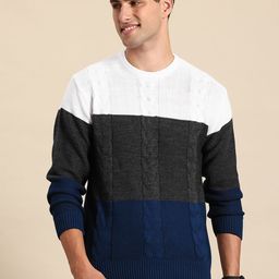 Mast & Harbour Acrylic Colourblocked Pullover-image-33