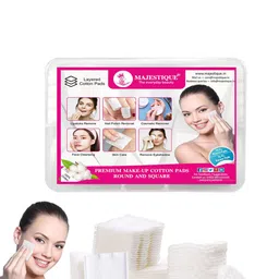 MAJESTIQUE Premium Round & Square Make-Up Removal Cotton Pads - 150Pcs Per Box-20