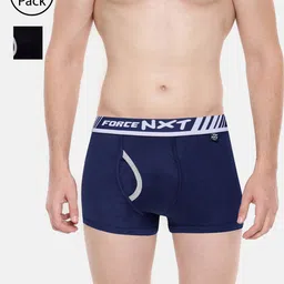 Force NXT Men Pack of 2 Solid Assorted Trunks MNFF-133-PO2-PCOAT-BLK-16