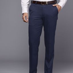 Louis Philippe Men Self-Design Slim Fit Formal Trousers-picture-17