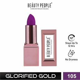 Beauty People Glorified Gold Bullet Matte Lipstick - 3.8 g - Pop Purple- 105-44