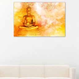 999Store Yellow & Orange Hand-Painted Buddha Wall Art-image-37