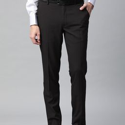 Marks & Spencer Men Black Solid Formal Trousers-image-0