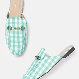 Van Heusen Woman Checked Mules with Horsebit Upper-11