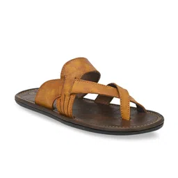 Azzaro Black Men Tan Brown Sandals-image-27